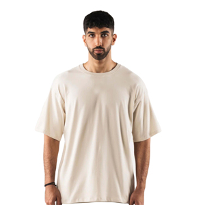 Oversize Crew <b>Neck</b> <b>Light</b> Knitted Long High Quality 100% Cotton Blank T-Shirt Custom Front Printed Breathable Eco-Friendly - Product Image 1