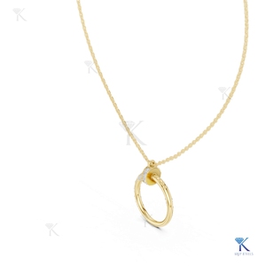 Collar con Colgante en Forma de Uña con Diamante Cultivado en Laboratorio, Oro Sólido de 14K y 18K, Joyería Fina Moderna de Lujo para Mujer, Fabricante Mayorista - Product Image 6
