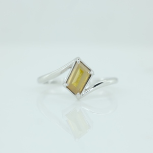 Anillo de Plata de Ley 925, Estilo Clásico, Corte Rectangular, con Piedra Preciosa de Citrino, para Boda, Compromiso, Aniversario, Fiesta, Regalo - Product Image 1