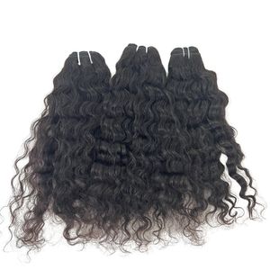 Virgin Remy Indian Hair Weave Bundles Natural Black <b>Deep</b> <b>Wave</b> French Lace Human Hair Extensions 3 Pieces - Product Image 1