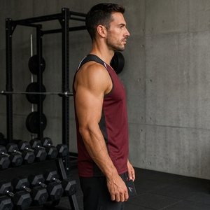 Men <b>Sports</b> <b>Tank</b> <b>Top</b> Lightweight Performance Fabric Moisture Wicking Quick Dry Construction Sleeveless Athletic Fit Training Wear - Product Image 3
