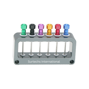 Dental Laboratory Steel Implant <b>Screw</b> <b>Driver</b> Kit 6 Piece Kit Customizable with Holder for Restoration Surgery By Grip Surgical - Product Image 4