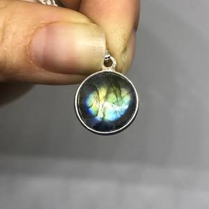 Dainty Labradorite Pendant 925 Sterling Silver Round Necklace <b>Magic</b> Stone Of Dreams Jewelry Gift For Women - Product Image 2