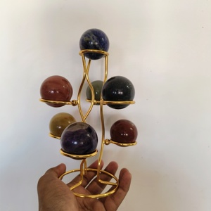 Exclusif Nouvelle Arrivée 7 Chakra Sphère Table Top Stand Décoratif Showpiece Pour La Maison et Les Bureaux Guérison Boule De Cristal Cadeaux - Product Image 4