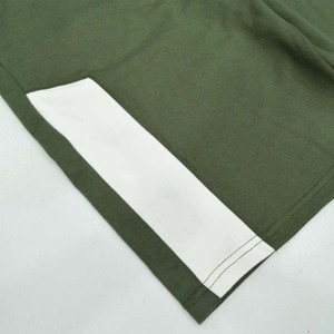 Men's Olive Green Solid Color Cotton Shorts With Drawstring <b>Elastic</b> Waist Casual Knitted Side Stripe Design - Product Image 2