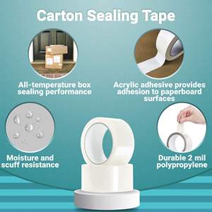 36 Rouleaux Blanc 2 \ "X 55 Yds. Ruban d'emballage acrylique 2 mil. Bande de cachetage de carton d'épaisseur pour envelopper des boîtes mobiles aucun adhésif - Product Image 3