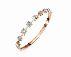 Josaphine Fusion Lab Grown Diamond <b>Bangle</b> 4.154 Carats 9 Stones 9k 14k 18k Yellow <b>Rose</b> White <b>Gold</b> Luxury Large Stone <b>Bangle</b> - Product Image 5