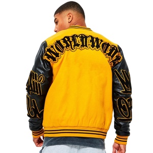 2026 New Arrival Wool Body Sleeves Varsity Leather <b>Jacket</b> High Quality Customized Varsity Letterman Front Windproof Breathable - Product Image 3