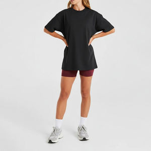 Camiseta de Cuello en V para Mujer, Color Sólido, 100% Algodón, Informal, Tejida, Transpirable, Corte Regular, Manga Corta, para Todas las Temporadas - Product Image 5