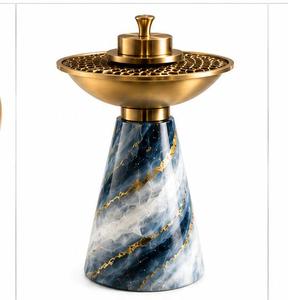 Marble <b>Bakhoor</b> Burner Gold Arabic <b>Oud</b> Luxury Incense Burner Eco-friendly Handmade Aromatic Charcoal Incense Holder Honeycomb - Product Image 4