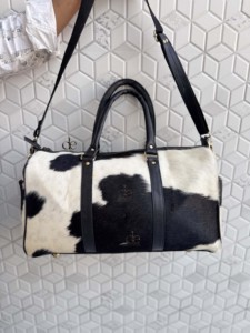 2026 Fashion New Hair On Hide Leather <b>Luggage</b> Travel Duffel Bag Multi Uses Handmade Large Capacity Cowhide Leather Unisex Bag - Product Image 5