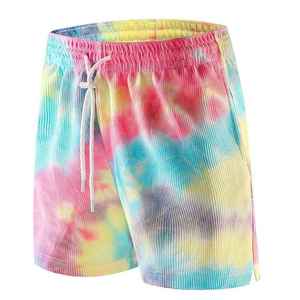 Pantalones Cortos de Algodón con Estampado Tie Dye que Cambian de Color para Hombre, Pantalones Cortos Personalizados con Serigrafía - Product Image 4