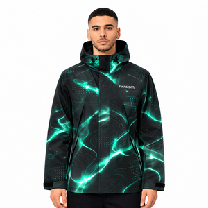 Veste à capuche graphique personnalisée OEM pour homme, style streetwear décontracté, veste Y2K, vêtements d'extérieur, marque privée, vente en gros B2B, vestes pour homme - Product Image 1