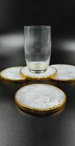 Ensemble de sous-verres en résine écologique personnalisés et modernes avec fonctions 2-en-1 - Product Image 3