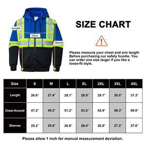 Sweat-shirt polaire à capuche réfléchissant orange pour homme, avec bandes de sécurité, coupe classique, vêtement de travail décontracté, polyester/coton 350g pour l'hiver - Product Image 3