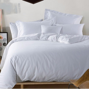 Premium <b>Queen</b> Size Solid Cotton Polyester 80:20 Breathable 300 Thread Count All-Season <b>Sheet</b> Set for Home Hotel Use - Product Image 1