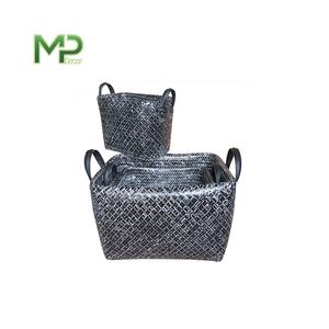 Panier de rangement en bambou écologique vintage, poignées, couleur personnalisée, design carré, Vietnam, pour la maison, la cuisine, plateau à fruits - Product Image 2