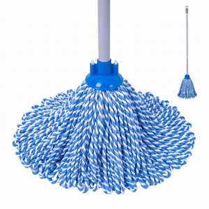 Reusable Mini Cotton <b>Mop</b> Head Refill with Self-Wringer Round Head Durable & Sustainable for Commercial Floor <b>Cleaning</b> - Product Image 4