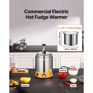 Dispenser Elettrico per Formaggio in Acciaio Inox da 2,4L con Controllo della Temperatura 86-230°F, Attrezzatura Commerciale per Mantecare Caldo il Fudge - Product Image 2