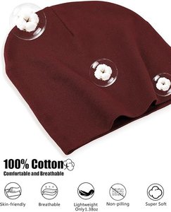 Solid Slouchy Beanie <b>Winter</b> <b>Hat</b> for <b>Women</b> 100% Acrylic Knit Cap Casual Style Maroon Color Head Circumference 56-58CM - Product Image 3