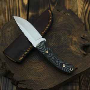Cuchillo de Caza y Camping de Hoja Fija de Alta Calidad, Hecho a Mano, con Funda de Cuero, Grado Industrial, OEM, Estilo Vikingo - Product Image 5