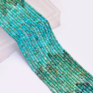 Cuentas redondas microfacetadas de turquesa AAA+ de 3 mm, turquesa natural multicolor de Arizona, piedra semipreciosa, cuentas cortadas a mano para joyería. - Product Image 3