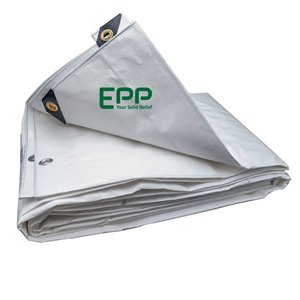 La lona blanca ofrece protección UV impermeable para automóviles, campamentos, jardines, barcos, patios y cobertura versátil multiuso al aire libre. - Product Image 1