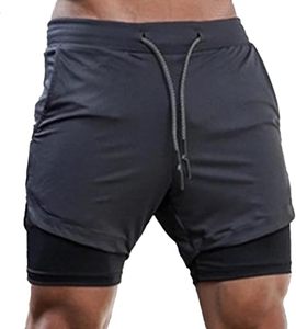 Custom Logo Men's Double <b>Layer</b> Blank Sports Athletic Workout Running Gym Shorts With Liner Breathable 2 In 1 Activewear Shorts - Product Image 3