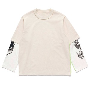 2026 New Fashion Double Layered Round Neck Long Sleeved T-shirt Women's Slim Fit Solid Color <b>Top</b> T-shirt - Product Image 6