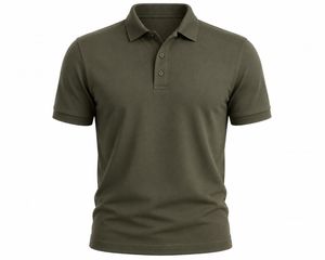 Camiseta de Manga Corta de Algodón para Hombre, Diseño ODM con Logotipo Frontal, Tejido de Punto Informal, Color Sólido, Transpirable, Corte Regular, Diseño con Botones - Product Image 5