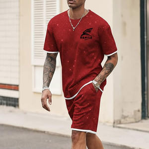 Ensemble deux pièces pour homme, couleur personnalisée, respirant, avec logo, comprenant un t-shirt et un short - Product Image 6