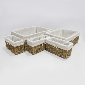 Seagrass Storage Basket Set with Liner Woven Organizer - Product Image 2