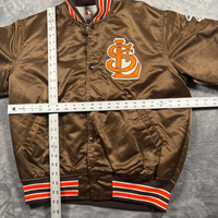 Veste bomber vintage de bonne qualité St. Louis Cardinals Saints pour homme, taille moyenne, marron, baseball