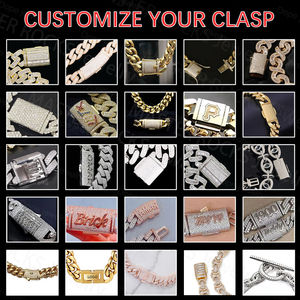 Collar de Cadena de Plata de Ley 925 con Moissanita, Corte Brillante Redondo, Joyería Hiphop para Hombres, Mujeres y Niños, Tamaño Personalizado - Product Image 6