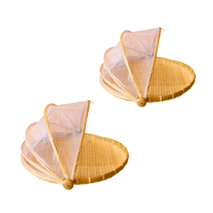 ถาดไม้ไผ่พรีเมียมพร้อมตาข่ายป้องกันอาหาร สำหรับตากและจัดแสดง มีหลายขนาด งานฝีมือเวียดนาม - Product Image 1