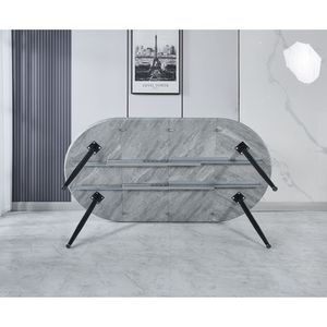 Tavolo da Pranzo Estensibile 100/140/180x100x75cm con Gambe in Metallo, Tavolo da Ufficio e da Caffè - Product Image 6