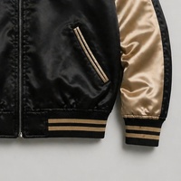 Vestes bomber japonaises personnalisées pour hommes, en satin de soie de luxe, avec broderie dorée « La colère de Hannya », style streetwear, Sukajan, pour l'hiver