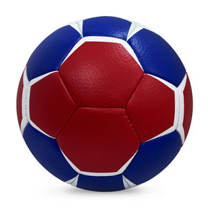 Ballon de football rouge bleu blanc en cuir durable, écologique, confortable, pour entraînement sportif en extérieur, taille 3 - Product Image 5