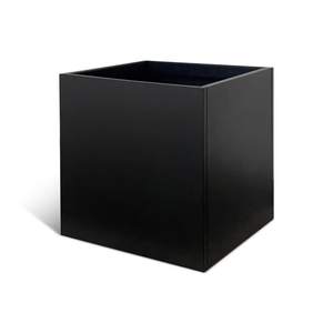 Jardinière en acier galvanisé robuste OEM en gros avec revêtement en poudre noire, grand pot à fleurs carré en métal pour usage intérieur et extérieur - Product Image 1