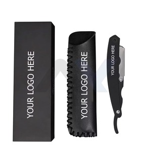 Professional Straight Edge Barber <b>Razor</b> for <b>Men</b> Women Custom Shavette Folding Shaving Tool Leather Case Private Label Branding - Product Image 4