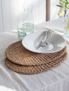 Manteles Individuales Redondos Tejidos Naturales, Decoración de Mesa, Manteles Individuales de Pasto Marino de Alta Calidad, Manteles de Alta Calidad para Decoración del Hogar y Restaurantes - Product Image 6