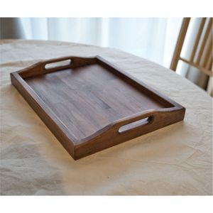 Bandejas Rectangulares Rústicas de Madera para Decoración del Hogar, Juego de Bandejas para Servir en la Cocina, Bandejas de Madera Hechas a Mano para Fiestas, Regalo de Boda - Product Image 2