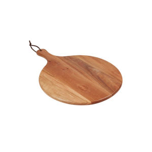 Plateau à pizza en bois artisanal avec poignée, planche à pizza en bois naturel, plateau de service écologique pour la maison et la restauration - Product Image 4