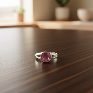 Designer Pink <b>Quartz</b> Fashion <b>Ring</b> 3.2 Grams - Product Image 3