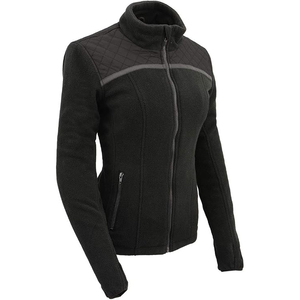 SAMROZ SPORTS Women's Black <b>Micro</b> <b>Fleece</b> <b>Jacket</b> with Reflective Stripes - Product Image 2