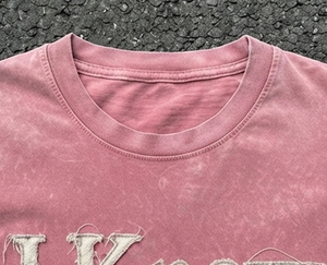 T-shirts surdimensionnés pour femmes avec broderie effet vieilli, manches longues, épaules tombantes, col rond, coupe ample - Product Image 3
