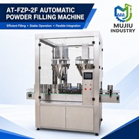 Machine de remplissage de poudre d'assaisonnement avec deux trémies à ouverture rapide et positionnement rotatif pour bouteilles en verre AT-FZP-2F
