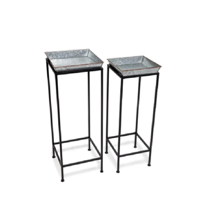 Supports de plantes carrés imbriqués avec plateaux, lot de 2 - Product Image 6