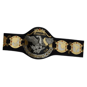 Ceinture de championnat de lutte en équipe internationale, ceinture de titre personnalisable de qualité supérieure avec pierres rouges et détails dorés - Product Image 6