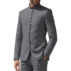 Chaqueta Tradicional Alpina para Hombre, Estilo Bávaro Alemán, Cuello Mao, Cierre de un Solo Botón, de Lana, para Oktoberfest - Product Image 1